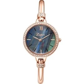 Resim Hanyang Sadece 1 Adet Mavi Izle Lvpai Marka Kadın Bilezik Saatler Set Moda Kadın Elbise Bayanlar Bilek Izle Lüks Gül Altın Kuvars Izle Set Hediye Dropshiping (Yurt Dışından) 