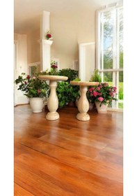 Resim Ahşap Naturel Renk Mantar Sehpa 2li Yan Sehpa Seti 