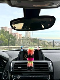Resim OTOMOGARAJ Otomobil dikiz süsü kuyruk dikiz süsü yavruağzı çok renk geçişli tüy dikiz süsü 