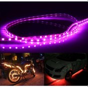 Resim Sones 5 Adet 45 Led 3528 Smd Su Geçirmez Esnek Araba Şerit Işığı, Araba Dekorasyonu İçin, Dc 12v, Uzunluk: 90cm Pembe Işık 