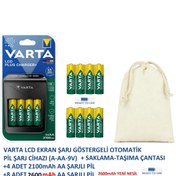 Resim Varta Lcd Plug+ Plus Şarj Cihazı + 4x2100 Mah Aa Şarjlı Kalem Pil+8x2600mah Aa Pil+saklama Çantası 