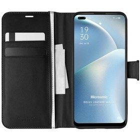Resim Oppo Reno 4 Lite Kılıf Delux Leather Wallet Siyah 
