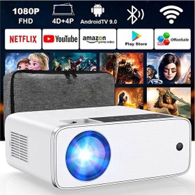 Resim Groview - Wi-Fi ve Bluetooth Özellikli Android TV 9.0 Mini Projektör 