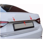 Resim BLUEOTO Skoda Süper B (2015-2020 ) Plakalık Üst Krom Çıtası Paslanmaz Çelik Süperb 