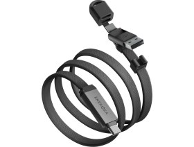 Resim Energea Sheath Travel 1.2m 60W 2in1 Type-C To Type-C ve Usb-A Hızlı Şarj Kablo - Gümüş 