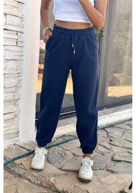 Resim Çarşınet Kadın Eşofman Altı Üç İplik Jogger Kışlık Şardonlu Lacivert 