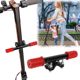 Resim 1 adet Kaymaz Ayarlanabilir Scooter Kolu Tutucu - Paslanmaz Çelik, Kırmızı Detaylar, Artan Kontrol ve Konfor için Güvenli Kilitleme Mekanizması 