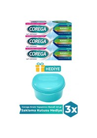 Resim Corega Krem Yapıştırıcı Naneli 40 Gr 3 Adet Saklama Kutusu Hediye 