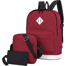 Resim Kaneed 3'ü Sıradan Öğrenci USB Şarj Çantası Kırmızı (Yurt Dışından) 