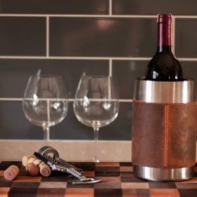 Resim Deri Kaplı Şarap Soğutucu 