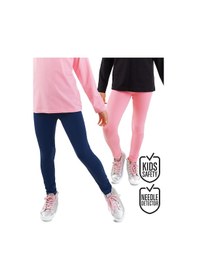 Resim Denokids Lacivert Ve Pembe Kız C Ocuk 2'li Paket Tayt Renkli 