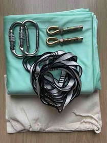Resim Esnek Yoga Hamak / Turkuaz / Full Set / Tavan asma aparat dahil 