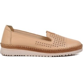 Resim Ayakmod 574141 Bej Hakiki Deri Kadın Günlük Ayakkabı 001 