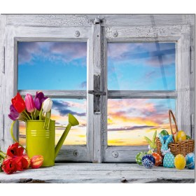 Resim Olinpa Cam Ocak Arkası Koruyucu | Pencere ve Laleler 