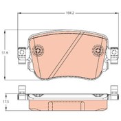 Resim TRW GDB2042 Arka Fren Balatasi- (Vw Caddy 16- Golf 16 Passat 15- Polo 18- Seat Leon 13-16 Skoda Octavia 13-17) (WA985818) Trw