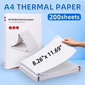 Resim 200 Sayfa A4 Termal Kağıt, Taşınabilir Yazıcılar İçin Katlanabilir, Ofis, Ev ve Okul Kullanımı İçin İdeal 