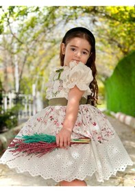 Resim H L Y Karol Tasarım Krem Bahar Vintage Kız Bebek Elbise,doğum Günü Elbise,fotoğraf Çekim Elbise,0-12 Yaş Uygun KREM 