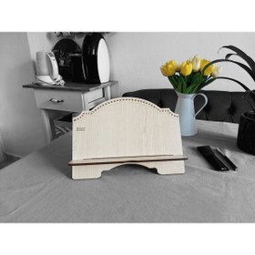 Resim hü ma tasarım ve aksesuar Hüma Ahşap Tablet Telefon Tutucu Ayarlanabilir Kitap Okuma Sehpası Standı Rahle 