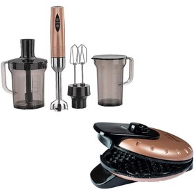 Resim KORKMAZ Vertex Mega Blender Set Rosagold A445-05 & Mia Rosagold Waffle Makinesi A319-03 Özel Set 