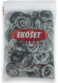 Resim Ekoset 500 Adet Siyah Beyaz Para Lastiği 70 MM 