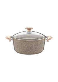Resim 3110 - 2 Parça - Biogranit - 34x13,5 Cm 11,0 Litre - Derin Tencere, Sütlü Kahve Gövde Ve Detay Sütlü Kahve 