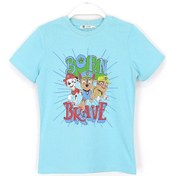 Resim Paw Patrol Rubble Marshall Chase Baskılı Çocuk Tişört Mavi 