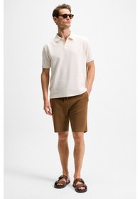 Resim Grimelange CAMILLO Erkek Cebi Fermuarlı Beli Lastikli Kahverengi Şort & Bermuda 