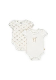 Resim BabyCosy Organic Wear Bebek 2li Kısa Kollu Zıbın Body %100 Organik Pamuk, Bebek-yenidoğan-csy8137 Taş Rengi 