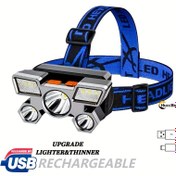 Resim Taşınabilir 5LED'li Şarj Edilebilir Kafa Lambası - HuccBs 