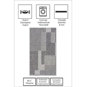 Resim West Home Makinede Yıkanabilir Kaymaz Taban Leke Tutmaz Salon Halısı Mutfak Halısı Ve Yatak Odası Halısı Wh 593 Grey 