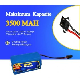 Resim Şımart Sımart Katya Z Robot Süpürge 3500 mAh 14.4 V Batarya - Orjinal Uyumlu Uzun Ömürlü, Yüksek Performans Pil 