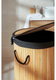 Resim Digithome Yuvarlak Bambu Çamaşır Sepeti Naturel Cl-6001-08 C1-1-121 Diğer 