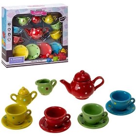 Resim 12 Parça Oyuncak Metal Çay Seti 