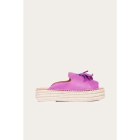 Resim Bueno Shoes Lila Deri Kadın Dolgu Topuklu Terlik 