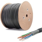 Resim 100 Metre Dış Cephe Cat6 Kablo 100 Metre Siyah Ethernet Kablosu Dış Ortam 