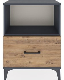 Resim Arges Komodin Tek Çekmeceli 60x30x80 Antrasit-çam Antrasit 