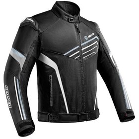 Resim Ebakbak Motosiklet Montu Full Korumalı 4 Mevsim Maxdura Kumaş Ve Pu Deri Motor Mont Siyah Edt 