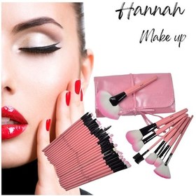 Resim Hannah Bağcıklı Çantalı Makyaj Fırça Seti Pembe 32'li 