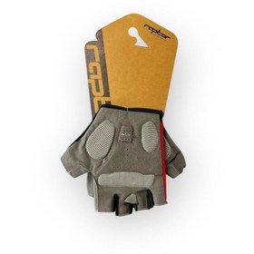 Resim RAPTOR Cırtlı Kısa Parmak Bisiklet Eldiveni MTB Yarım Parmak Kırmızı M(Medium) Beden 
