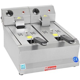 Resim HİMAKSAN 5000 Watt Çiftli 3+3 Lt Elektrikli Fritöz HMK-FE3+3 