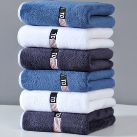 Resim 6 adet Ultra-Yumuşak Kalınlaştırılmış Mikrofiber El Havlusu - Hızlı Kuruyan, Solmayan, Yıkanmayan, 3 Mavi, Gri, Beyaz Renkler Mevcut - Ev veya Otel Kullanımı İçin Mükemmel, 35cm x 75cm, Otel Banyo Havluları | Modern Havlu Tasarımı | Örgü Dokusu, Yıkama Bezi 