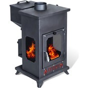 Resim Etinova Eti-K5 Küçük Üç Tarafı Camlı Fırınsız Şömine Tipi Pelet Soba 