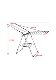 Resim D-102 Derince Armine Alüminyum Çamaşır Kurutma Askılığı Siyah 
