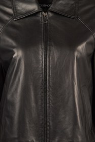 Resim Miami Kadın Siyah Oversize Kısa Deri Ceket - Siyah / M 