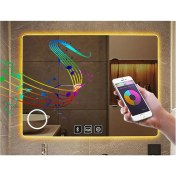 Resim Global Led Mirror 60X70 cm Bluetoothlu Makyaj Aynalı Buğu Yapmayan Ledli Banyo Aynası 