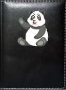 Resim Promosyon Denizi Sevimli Panda 2 Görselli Siyah Ruhsat Kabı 