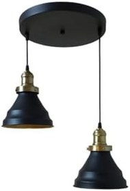 Resim Rsylight Rys Retro Metal Siyah 2 Li Dekoratif Rustik Sarkıt Avize Çap:30 Cm 
