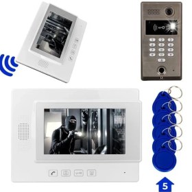 Resim Sh Ticaret 773TP 1 Daire 7'' Nfc - Parmak Izi Girişli Görüntülü Diafon Kapı Zili Interkom Akıllı E 
