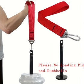 Resim Dayanıklı Demir Kol Güreş Eğitimi Kayışı Çift Üçgen Tokalı - Yüklemeli Pin ve Dizeler Gerekli Değil, Kablo Makineleri ve Serbest Ağırlık Kaldırma için İdeal, Spor Salonu Temel Ekipmanları|Güçlü Yapı|Ayarlanabilir Uzunluk, Kol Egzersiz Ekipmanı 