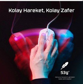 Resim Hyperx 6n0a8aa Pulsefire Haste 2 Beyaz Kablolu Oyuncu Mouse 6n0a8aa Pulsefire Haste 2 